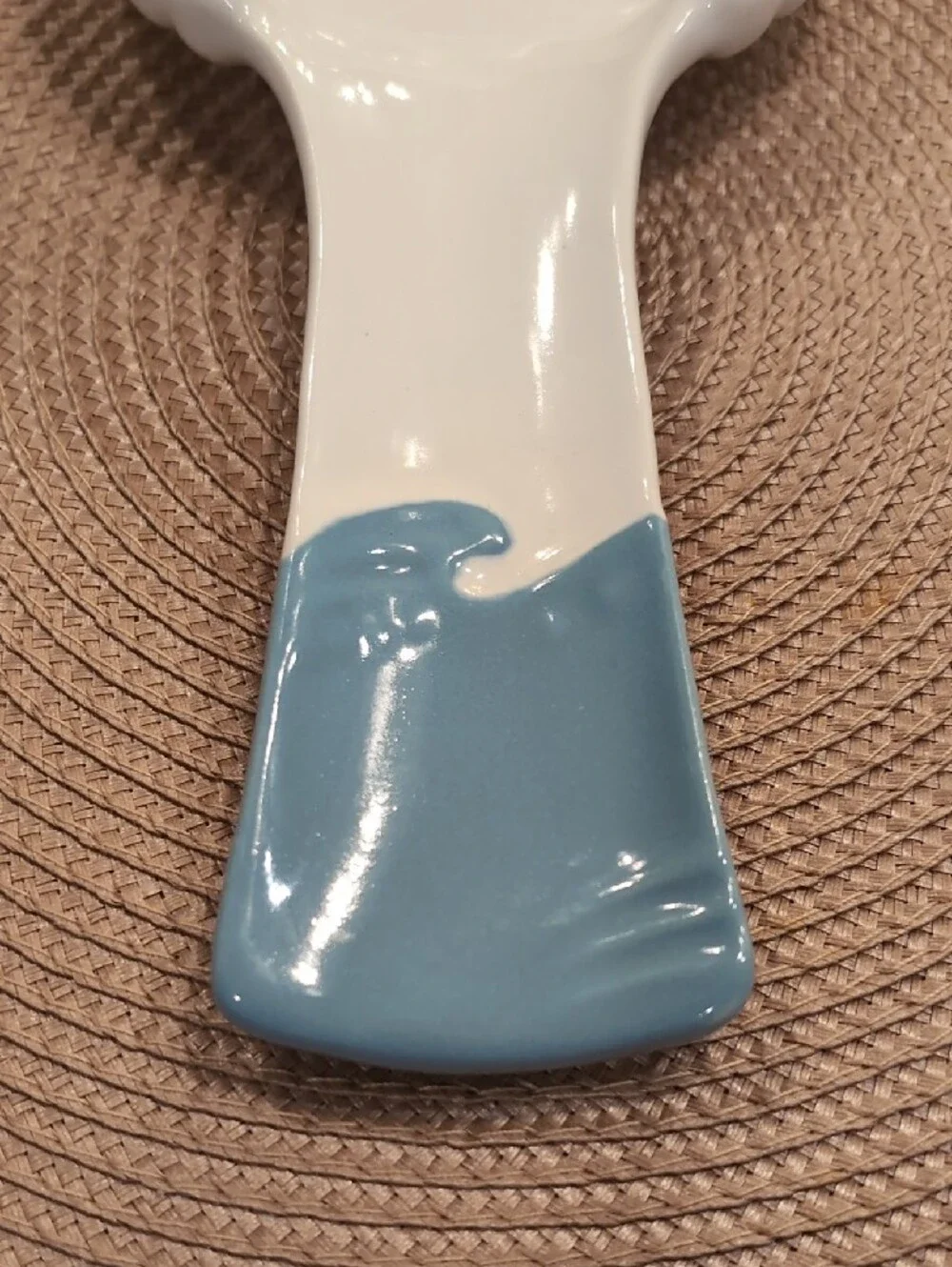 Beachly - Coastal Starfish Spoon Rest- White with Blue Handle